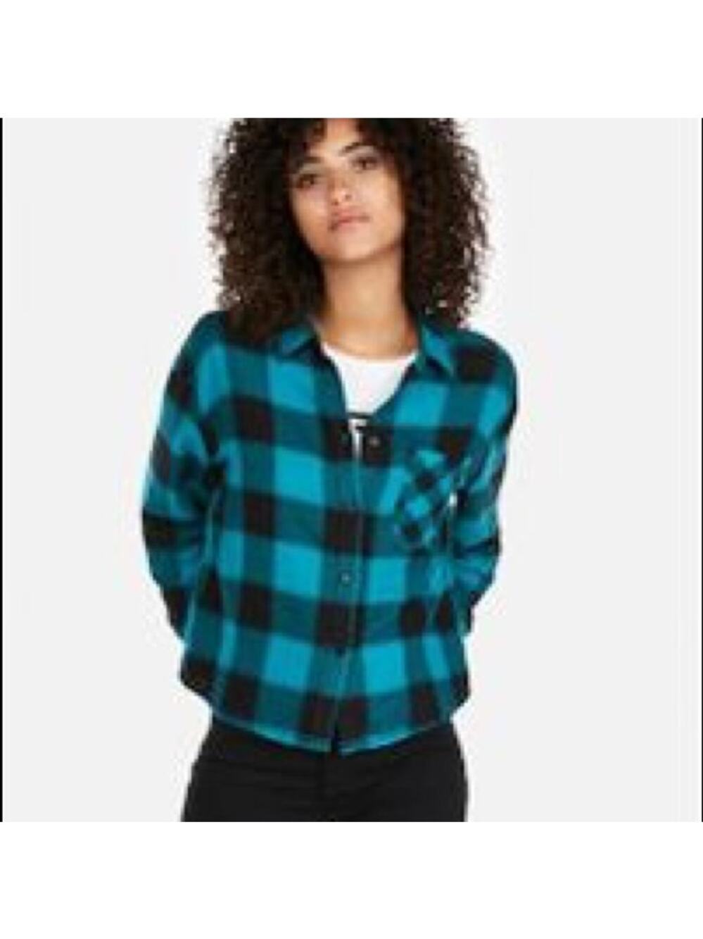 NWT Express Women's Cropped Flannel Top Size Large